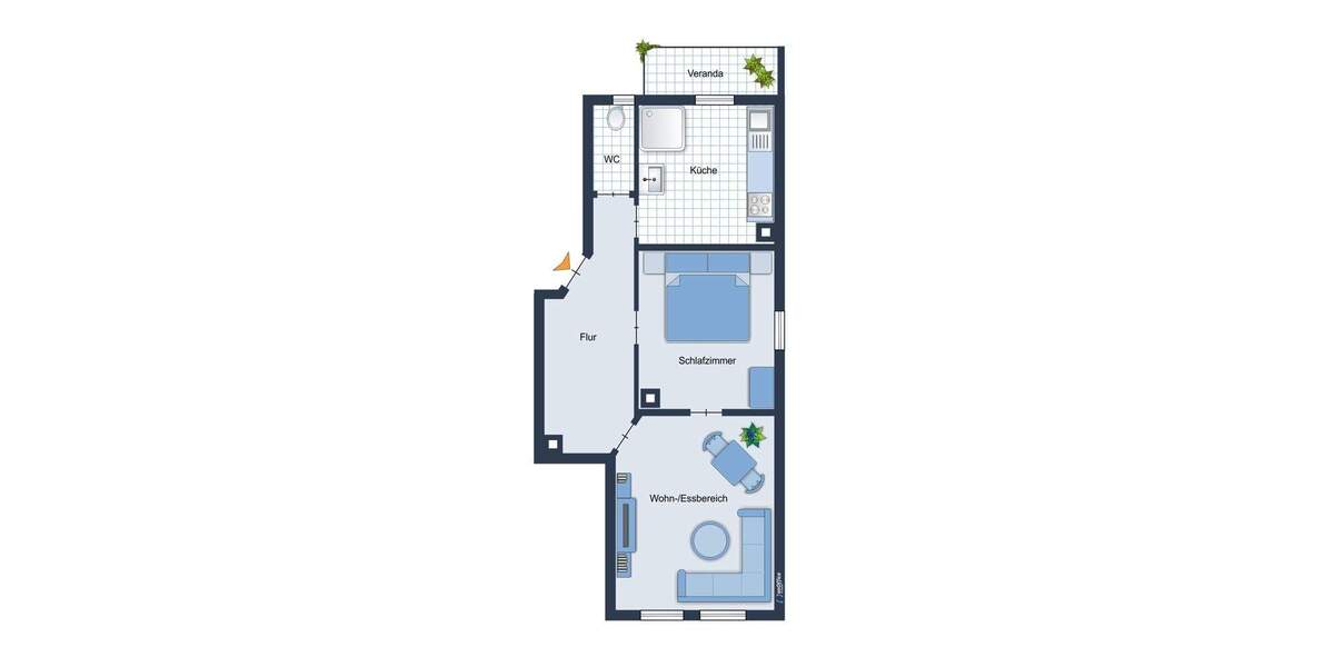 Etagenwohnung Stuttgart / Bad Cannstatt Bad Cannstatt - 2 Zimmer, 52 m&sup2;, 199.000&euro; | Angebot:25768821