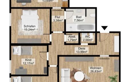 Wohnung Marbach am Neckar - 4 Zimmer, 108 m&sup2;, 450.000&euro; | Angebot:26619155