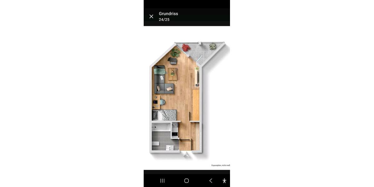 Etagenwohnung Stuttgart Botnang - 1 Zimmer, 31 m&sup2;, 119.000&euro; | Angebot:27417845