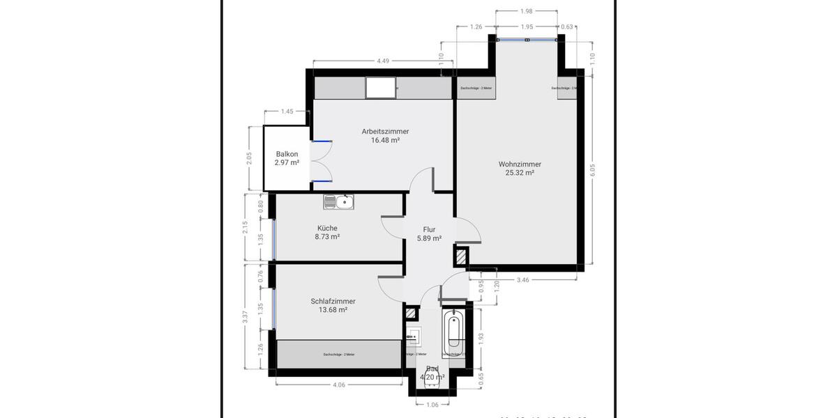 Dachgeschoßwohnung Stuttgart Sillenbuch - 3 Zimmer, 71 m&sup2;, 265.000&euro; | Angebot:27534000