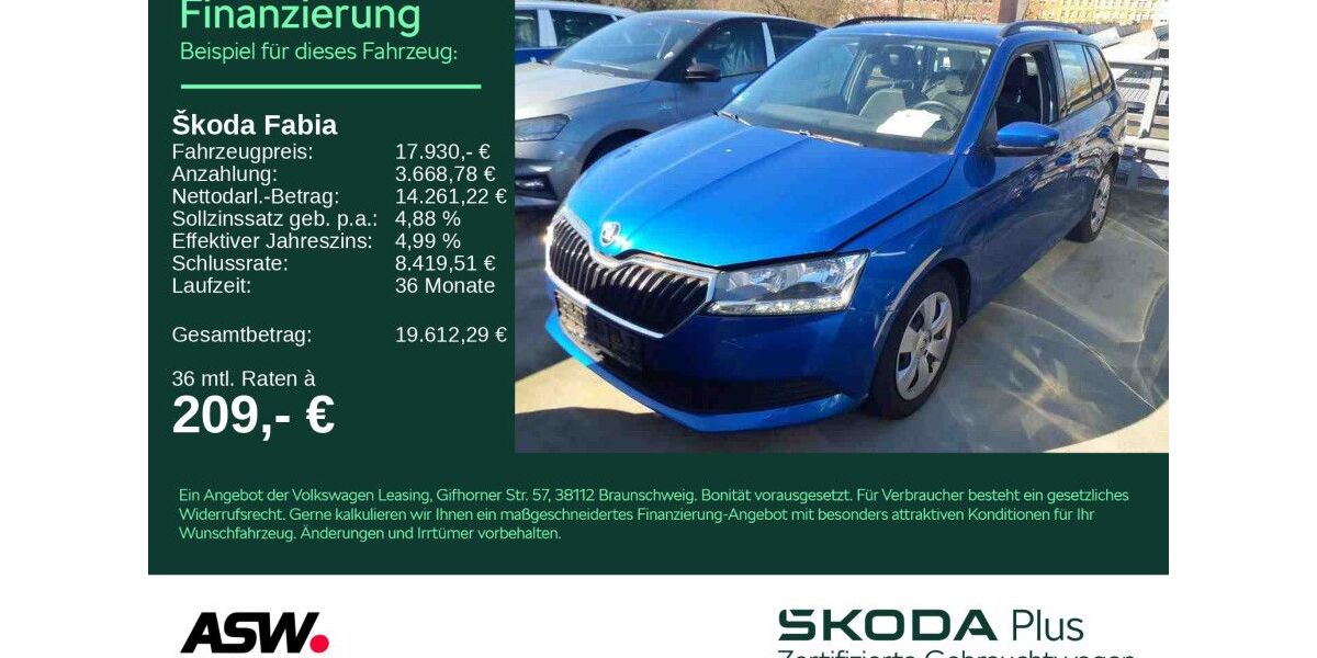 Skoda Fabia 16.200 km 17.930 &euro; Heilbronn 74076