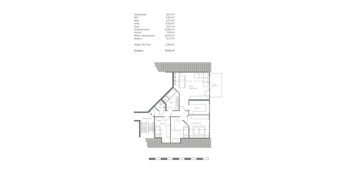Dachgeschoßwohnung Schorndorf - 4 Zimmer, 80 m&sup2;, 255.000&euro; | Angebot:26620596