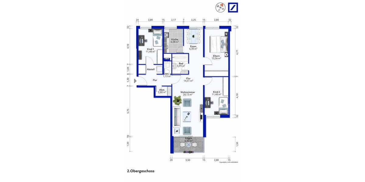 Etagenwohnung Ludwigsburg Eglosheim - 4 Zimmer, 95 m&sup2;, 314.000&euro; | Angebot:25749259